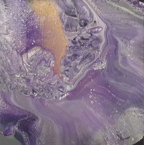 Tableau Pouring - Lilas - NPhenix - Artiste Peintre Plasticienne