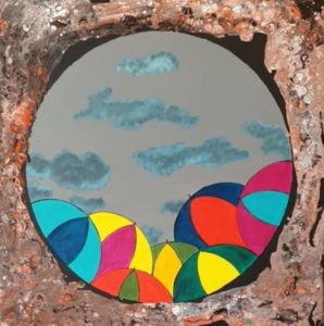 Tableau Acrylique et Pouring - Entre deux mondes - NPhenix - Artiste Peintre Plasticienne