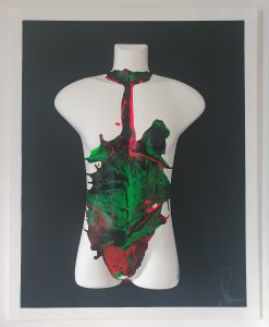 Tableau Buste Homme - Le cœur électronique - NPhenix - Artiste Peintre Plasticienne