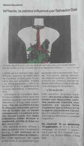 Article presse Nphenix, la peintre influencé par Salvador Dali- Nphenix