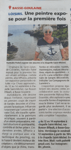 Article presse - Une peintre expose pour la première fois - Nphenix