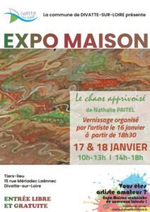 Affiche Exposition Peintures Sculptures Décoration Divatte sur Loire