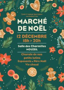 Affiche marché de noël - Mouzeil - Exposition Vente Nphenix