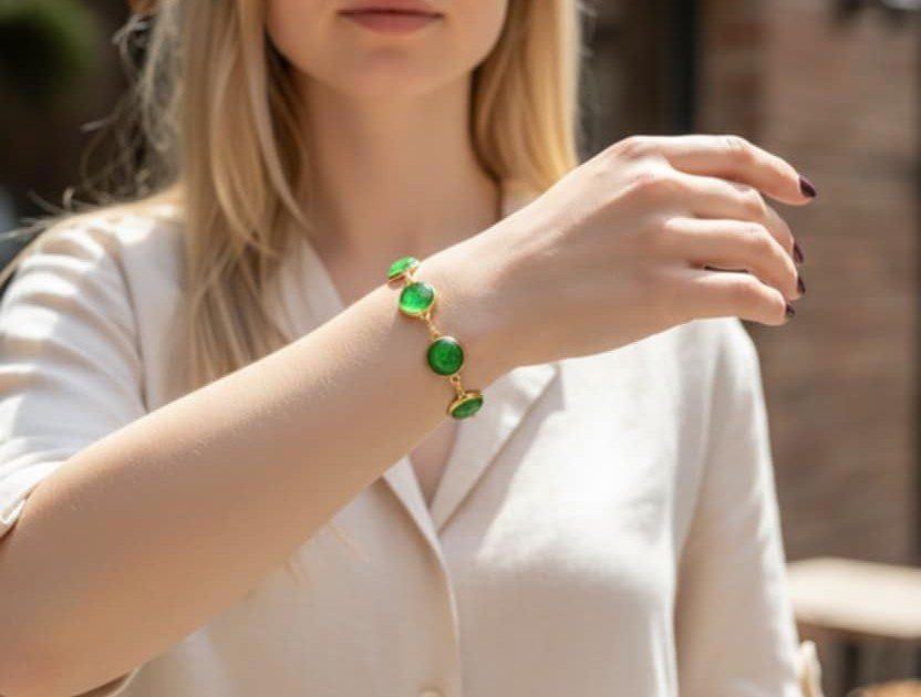 Bracelet doré 6 ronds artistique Méandre Sauvage – Bijou unique – Image 3