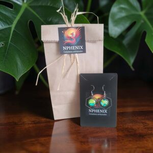 Boucles d'oreilles argentées artistiques Reflet Naturel – Bijou unique