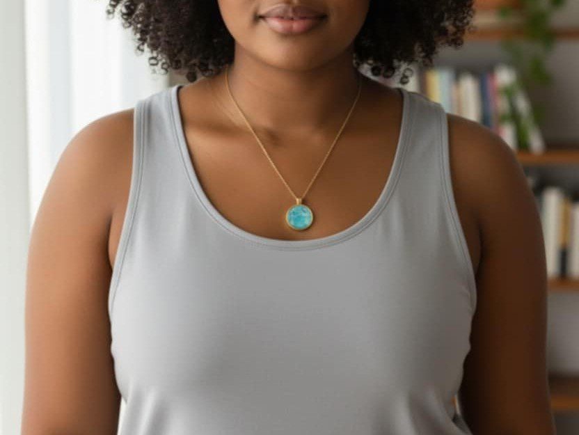 Collier doré artistique Perle de l'Océan – Bijou unique – Image 3