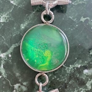 Bracelet argenté artistique Méandre Sauvage – Bijou unique - Collaboration tissus Mylcouz'êtes