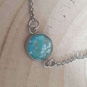 Bracelet argenté artistique Paysage – Bijou unique