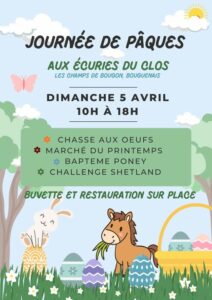 Affiche journée de pâques - écuries du clos - Bouguenais