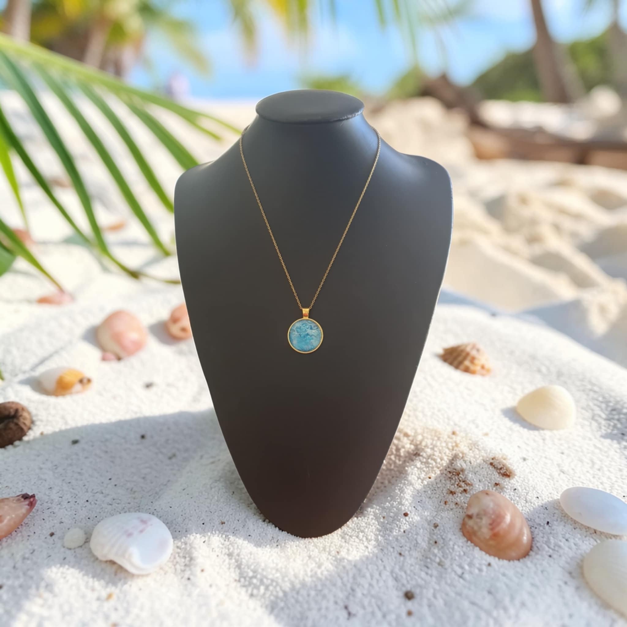 Collier doré artistique Perle de l'Océan – Bijou unique – Image 2