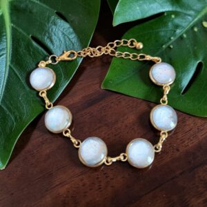 Bracelet doré 6 ronds artistique Nuage Clair – Bijou unique