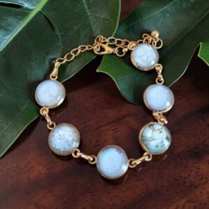 Bracelet doré 6 ronds artistique Nuage – Bijou unique