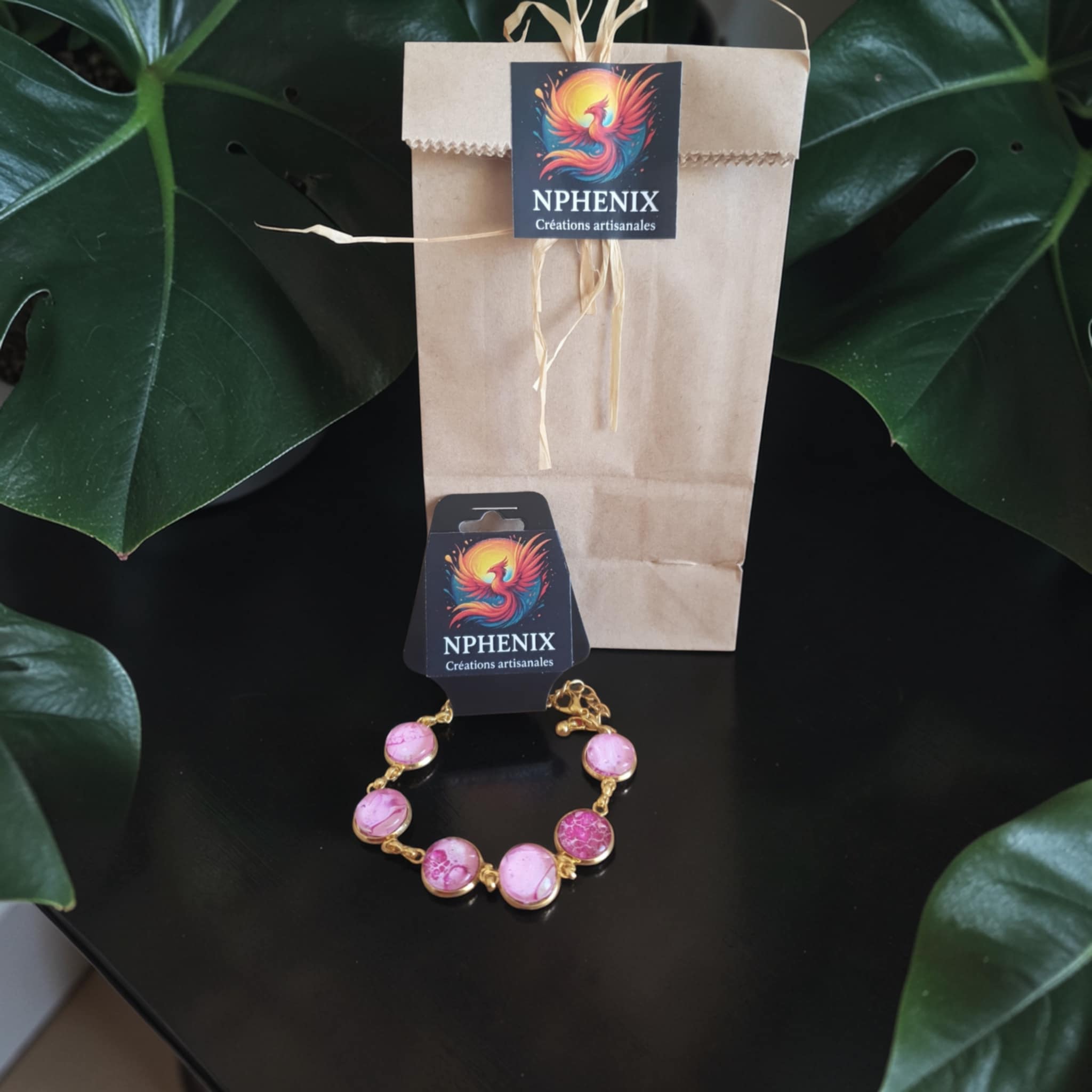 Bracelet doré 6 ronds artistique Pétales de Rose – Bijou unique – Image 2