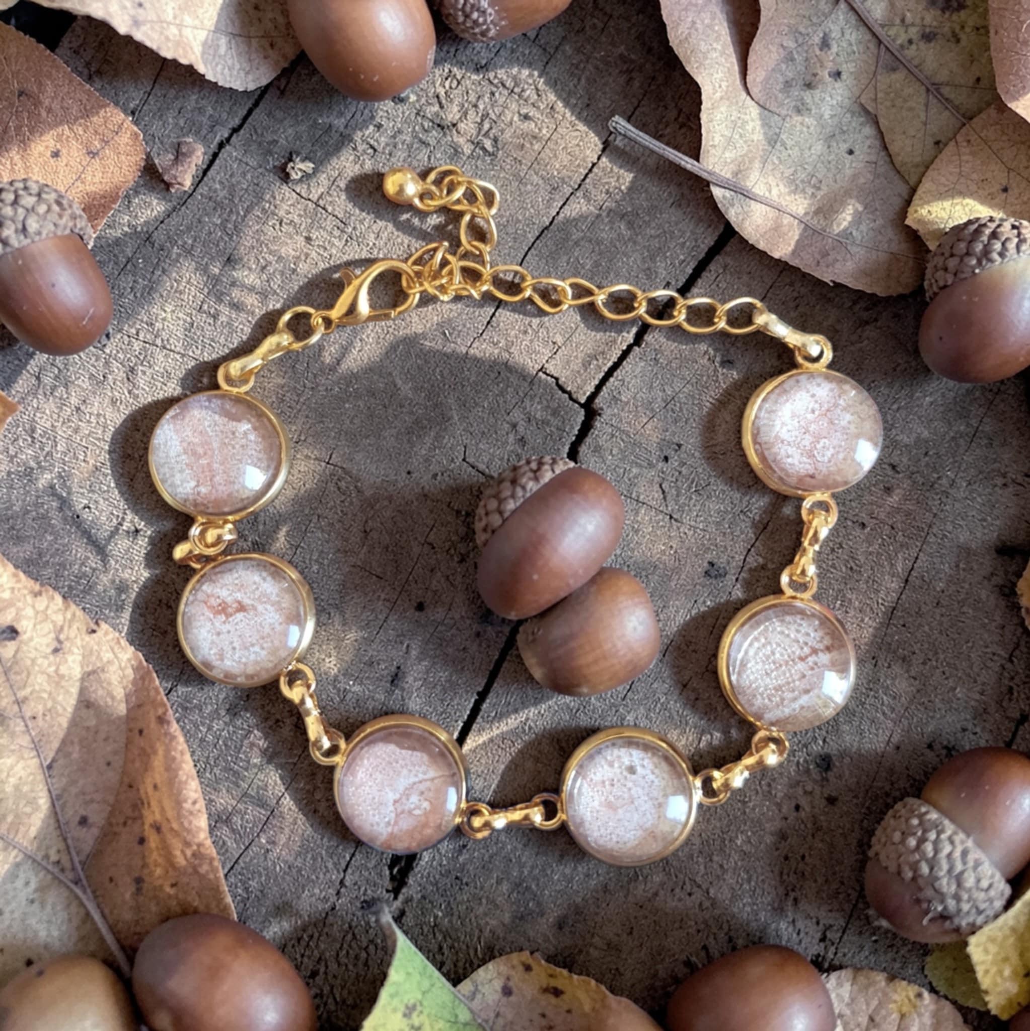 Bracelet doré 6 ronds artistique Automne – Bijou unique