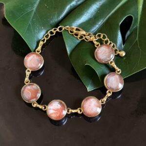 Bracelet doré 6 ronds artistique Terre Battue – Bijou unique