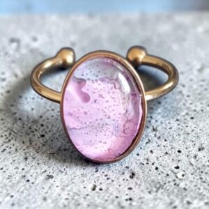 Bague dorée artistique Petite rose – Bijou unique