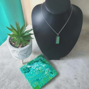 Collier argenté artistique Paysage – Bijou unique