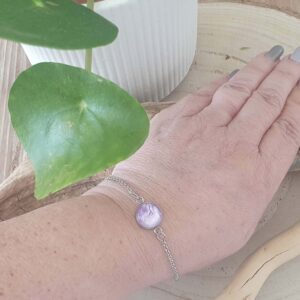 Bracelet argenté artistique Lilas – Bijou unique