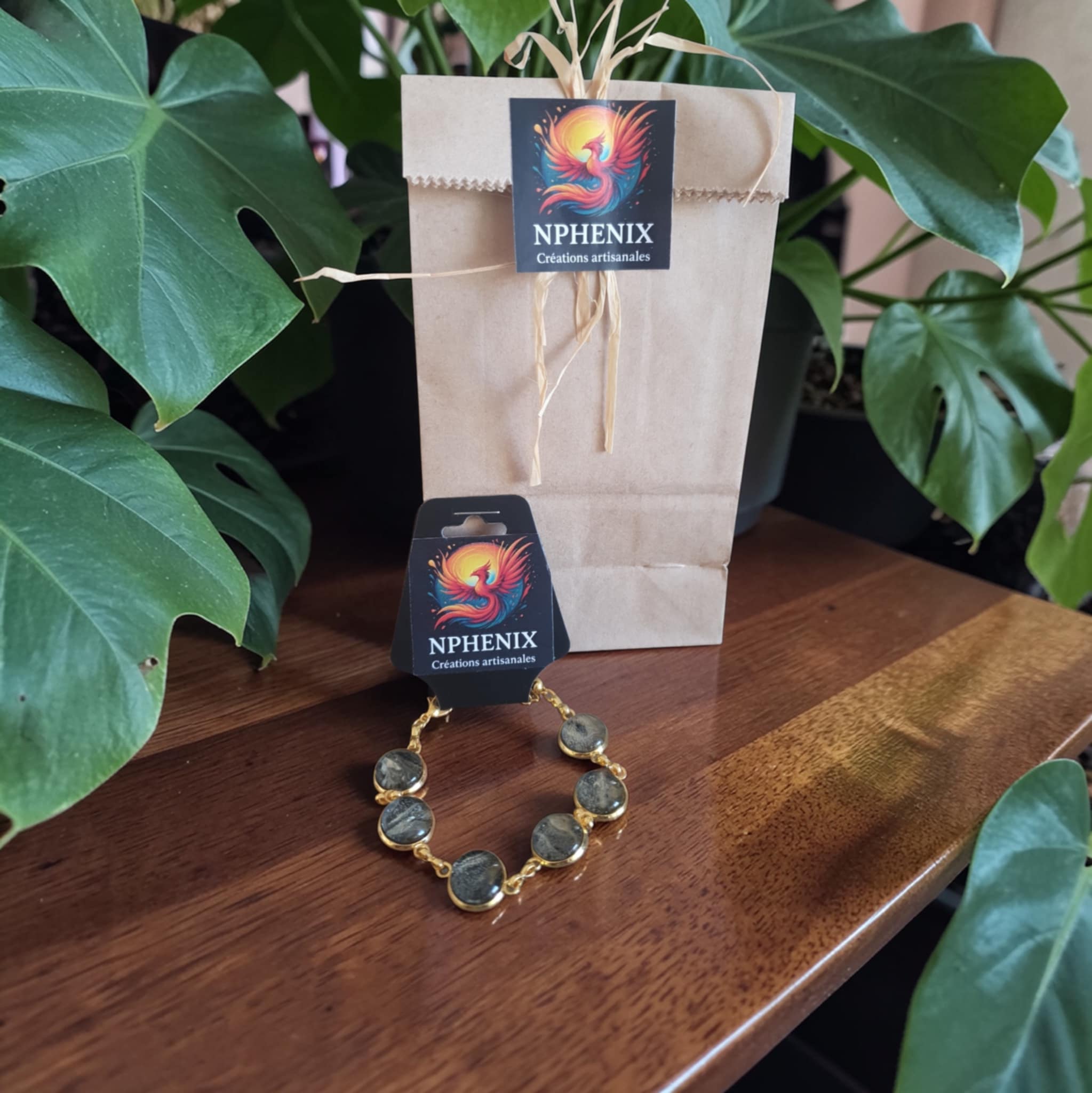 Bracelet doré 6 ronds artistique Harmonie Colorée – Bijou unique – Image 2