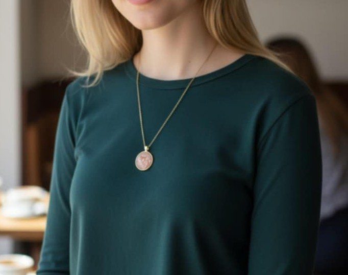 Collier doré artistique Automne – Bijou unique – Image 4