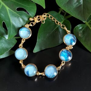 Bracelet doré 6 ronds artistique Perle de l'Océan – Bijou unique