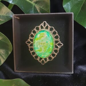 Bague argentée artistique Marbre des Marées- Bijou unique