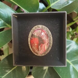 Bague argentée artistique Profondeur Bordeaux– Bijou unique