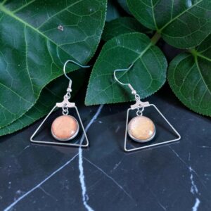 boucles d'oreilles argentées trapèze