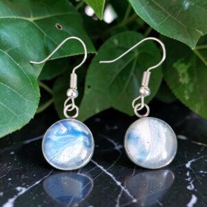 boucles d'oreilles argentées
