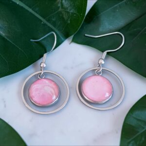 boucles d'oreilles argentées cercle