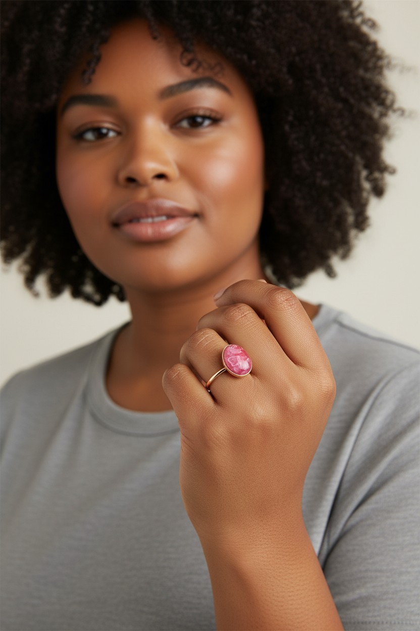 Bague dorée artistique Hématite– Bijou unique – Image 2